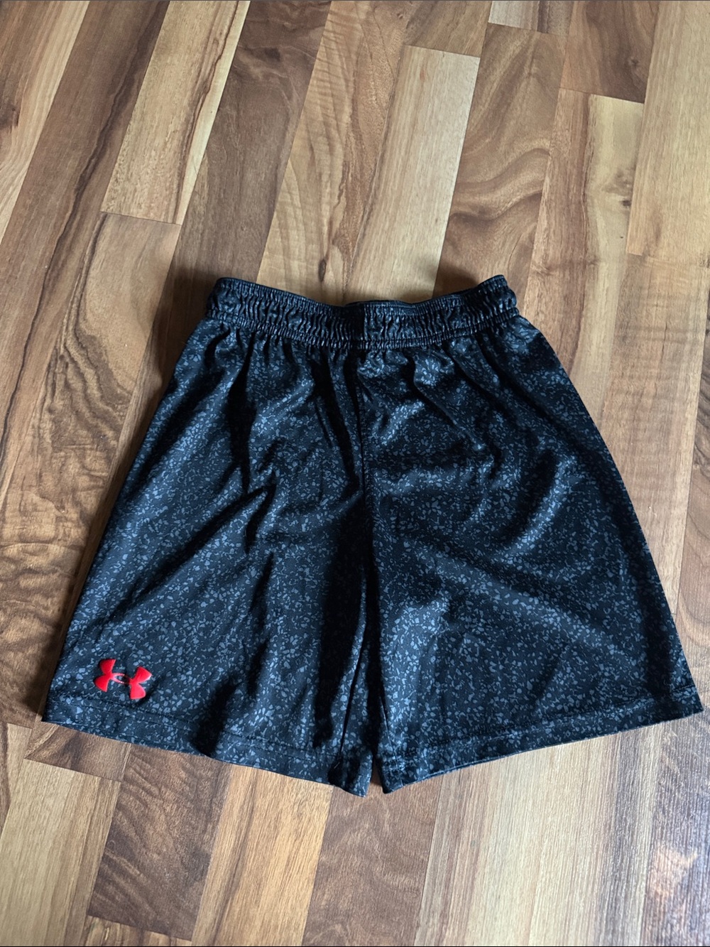 Under Armour Black Athletic Shorts with Red Logo